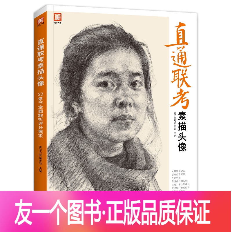直通联考素描头像 人物临摹书结构五官体块深度分析教程对画写生绘画