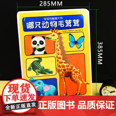 宝宝的触摸大书 哪只动物毛茸茸 触摸书婴儿早教1一2-3岁宝宝学说话书本适合一岁半三看启蒙认知撕不烂早教书绘本0到3岁儿