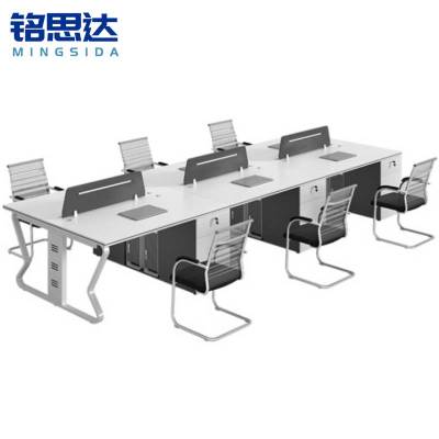 铭思达职员办公桌六人位含柜椅套