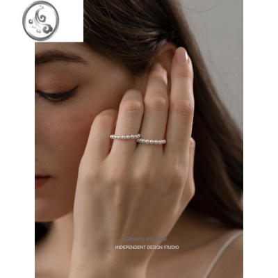 JiMiG/S女孩 法式复古珍珠戒指女温柔气质百搭指环 ins网红戒指