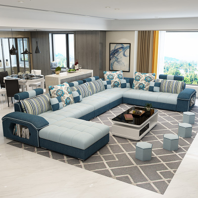 成都沙发布艺沙发大小户型可拆洗客厅转角贵妃简约现代布沙发整装