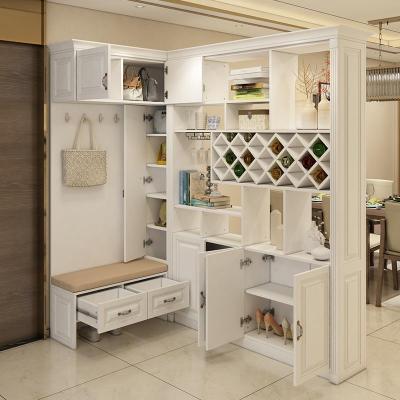 森美人简约现代厅玄关柜转角连体鞋柜酒柜隔断柜餐厅储物柜进展示柜