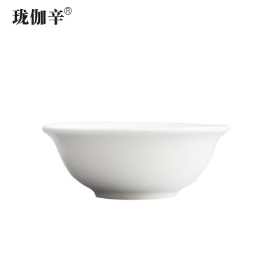 珑伽辛 白色陶瓷碗翅碗 4.5英寸/个