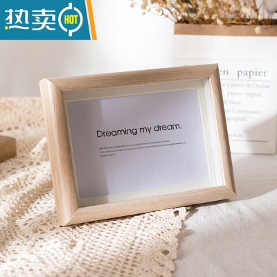 敬平原木色洗照片打印加做成相框摆台高级感相片洗印6寸7六5立体木质8 立体白橡木色+卡纸 A4(可放21*29.7cm)