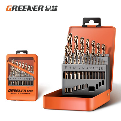 绿林 麻花钻头套装 [含钴高速钢]麻花钻19件套 单位:套