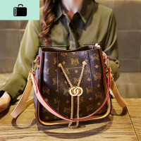 包包2020新款潮网红百搭女包夏大容量水桶包高级感洋气单肩斜挎包NEW LAKE 杏色长25高24厚11女斜挎包