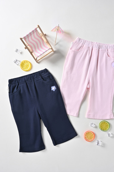 [1件3折]铅笔俱乐部童装2025夏装新款女小童七分裤儿童裤子宝宝弹力打底裤