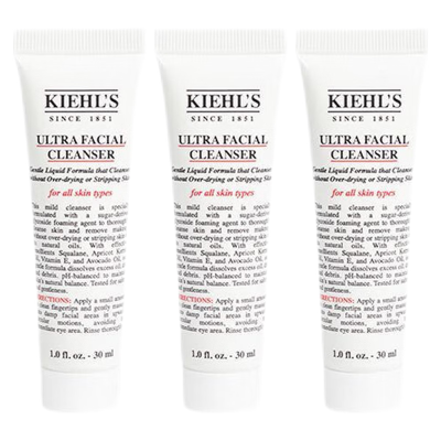 科颜氏(Kiehl's)保湿洁面乳小样30ml*3瓶温和清洁高保湿控油祛痘金盏花洁面啫喱