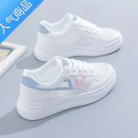 SUNTEK小白鞋女2023新款夏季薄款女生百搭运动厚底网鞋透气网面休闲鞋子