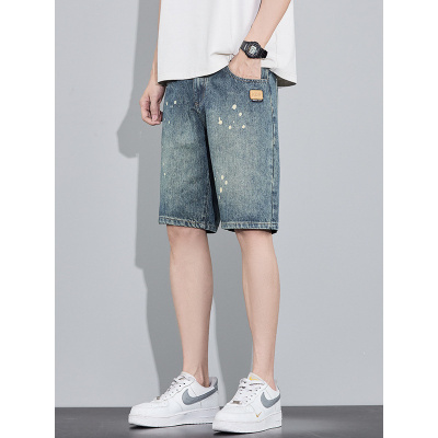 直筒版型男士短裤牛仔裤个性潮流设计休闲青年外穿五分裤夏季新款