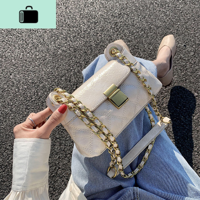 上新小包包女2020夏天新款网红时尚菱格链条包质感百搭单肩斜挎包NEW LAKE女斜挎包
