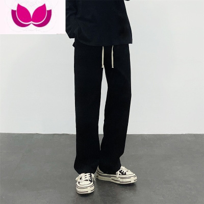 七斓黑色直筒裤男垂感拖地休闲裤高街裤子韩版潮流宽松卫裤运动裤