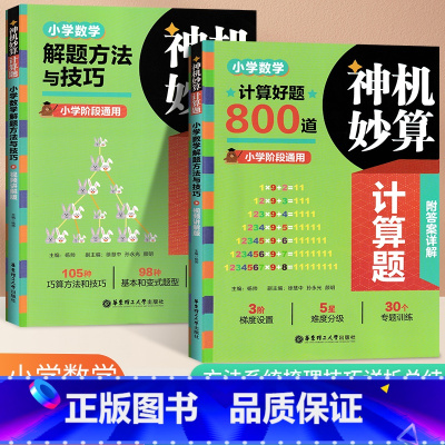 [全2册]神机妙算计算题 小学通用 [正版]神机妙算 小学数学计算好题800道奇思妙解几何好题500道 小学生数学解题方
