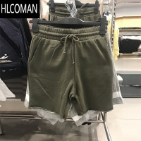 HLCOMANhm twelve男装2025夏新款卷边卫裤休闲五分裤宽松运动短裤