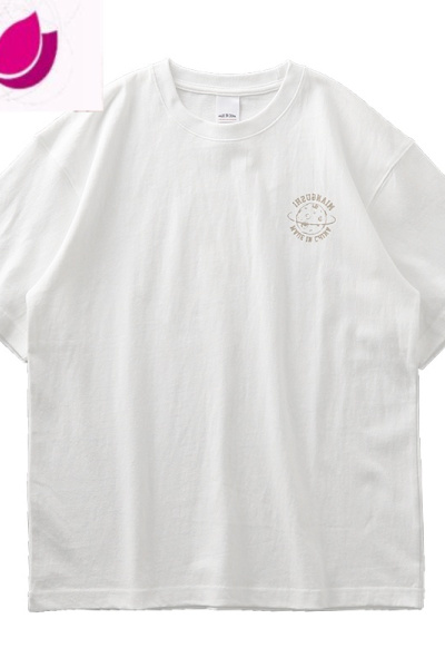 七斓320g短袖男夏季宽松复古火箭印花t恤男士外穿半袖夏装潮