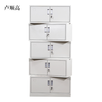 卢顺高钢制文件柜档案柜财务凭证柜带锁储物柜铁皮柜书柜分五节文件柜