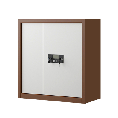 缑氏指纹电子保密柜钢制密码文件柜档案柜矮柜资料柜办公柜单节咖白:电子锁