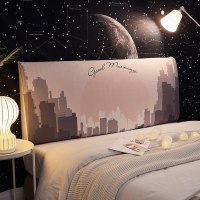 北欧床头罩套全包软包防尘罩床靠背罩保护套1.8米1.5m弹力 城市之间 长180cm[床头高50cm-65cm以内适用]