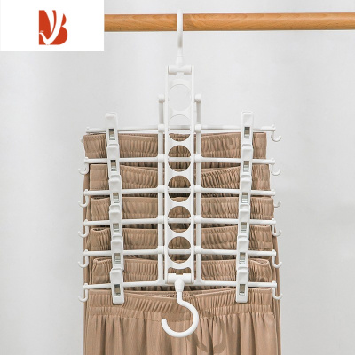 三维工匠折叠裤架多多层裤子衣架家用衣柜收纳器L型6连挂裤架