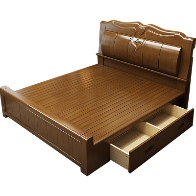 臻远 ZY-SMC-165 实木床 1.8*2.0米抽屉高箱 单位:1张