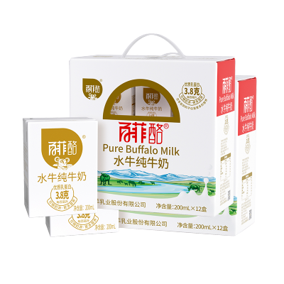 百菲酪 水牛纯牛奶 200ml*12盒*2箱 礼盒装