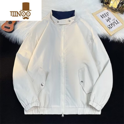 YANXU2023年港风帅气大码工装夹克宽松立领情侣冲锋衣男装风衣外套