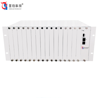 圣钧科技4U机框16槽混合型综合多业务光端机机架双电源槽位+SJ SOX-4+台