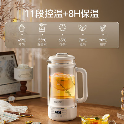 LOTOR徕多小气泡养生壶全玻璃双层低音迷你养生壶家用煮茶壶养生烧水壶花茶壶LD-YSH06基础款