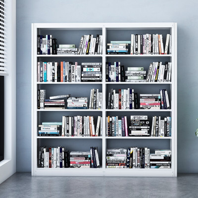 域赢钢制书架学校图书馆书店书籍室阅览室单面书架资料架一列二组五层