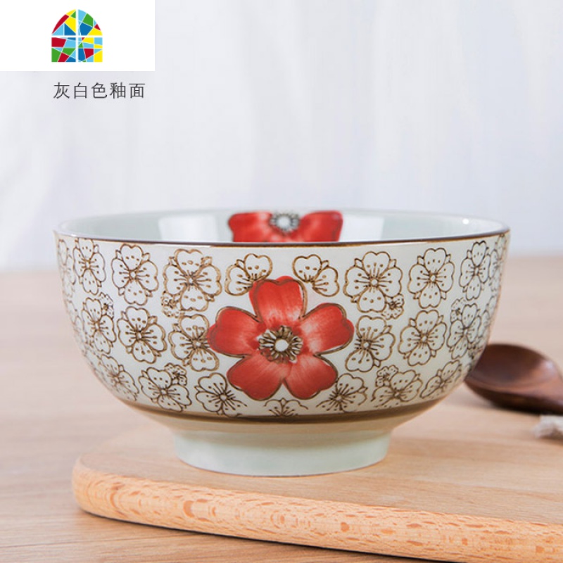 日式6/7/7.5英寸大碗汤碗 面碗家用陶瓷大号面条碗创意拉面碗商用 FENGHOU 7英寸面碗兰梅