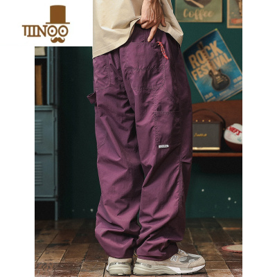 YANXU日系潮牌户外露营冲锋裤男工装裤防泼水伞兵裤秋季直筒休闲长裤子