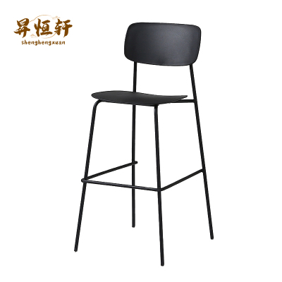 靠背高脚凳铁艺吧台椅简约现代家用吧台凳酒吧椅高椅子410*430*1080mm
