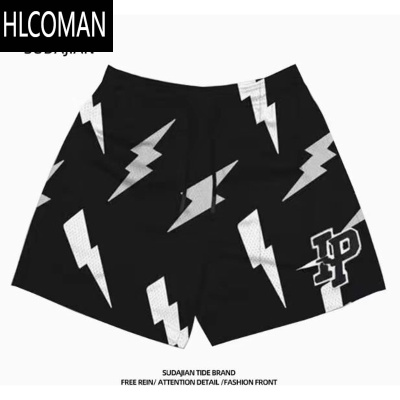 HLCOMAN美式潮牌印花篮球短裤男学生速干透气三四分裤训练健身跑步运动裤