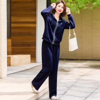 气质休闲妈妈装秋装两件套套装女大码宽松中老年女装休闲服装中年