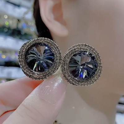 轻奢高级感微镶锆石气质名媛耳环重工复古宫廷风耳饰S925银针耳钉送女朋友老婆情人节七夕生日礼物