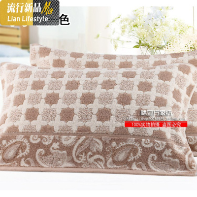 纱布枕巾成人少女加宽枕巾棉加厚加大沙发枕巾棉一对大号 三维工匠