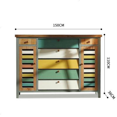 美式乡村鞋柜实木做旧入户带抽屉储物柜地中海翻斗对开复古鞋柜