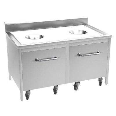 安立洁康 双孔收餐工作柜 1300*700*800+150mm(个)