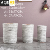 三维工匠北欧高筒陶瓷花盆特大大 大号家用创意君子兰盆景阳台托盘室 直筒266[送托盘、垫片] 特大花盆容器