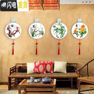 三维工匠梅兰竹菊2019新款十字绣线绣客厅小件自己手工新手简单 竹[绣布35*35厘米]送竹制绣绷+流苏[3股线绣]