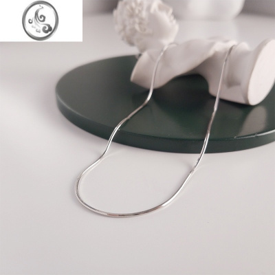 JiMi细链条通体925欧货银银项链女夏防过敏蛇骨链可叠戴锁骨链ins小众