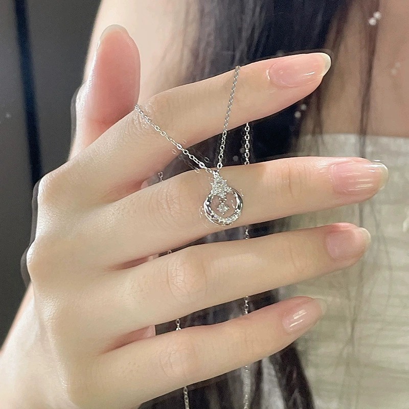 s999足银项链轻奢小众设计感锁骨链2024年新款生日礼物送女友送女朋友老婆情人节七夕生日礼物