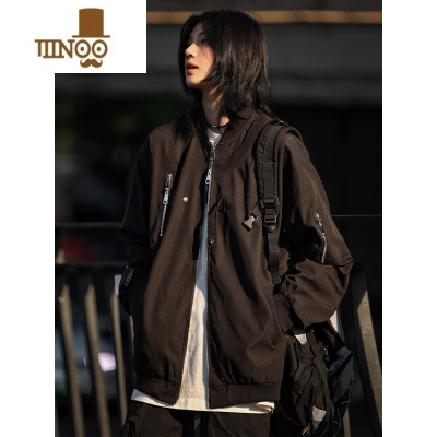 YANXU防水飞行服夹克棒球服男秋季外套机能冲锋衣工装机车潮