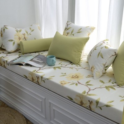 高密度海绵飘窗垫窗台垫定做沙发垫北欧阳台垫榻榻米可机卡座 花6号色 定制联系客服报价(自拍不发货)