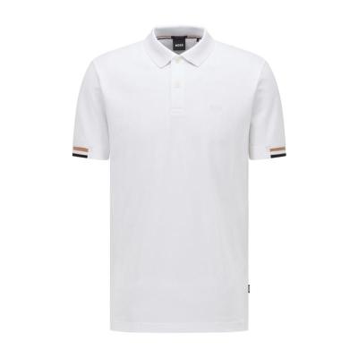 Hugo boss纯棉男士短袖polo衫休闲百搭左胸徽标平针织舒适百搭外套