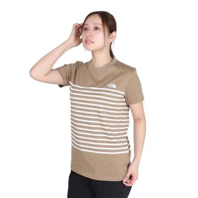 THE NORTH FACE乐斯菲斯户外T恤女速干透气UV防护舒适条纹棉质
