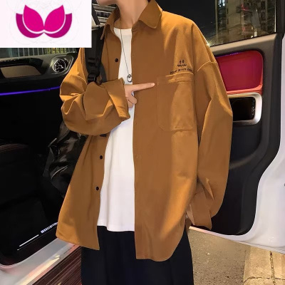 七斓灯芯绒外套男潮流日系慵懒港风复古长袖衬衫潮牌搭配三件套