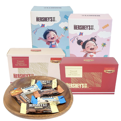 好时牛奶巧克力排块6-8颗红色纸盒装婚庆结婚喜糖满月诞生礼盒装