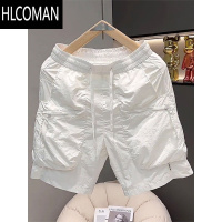 HLCOMAN纯色工装运动短裤男士夏季薄款速干透气五分休闲裤潮牌简约沙滩裤
