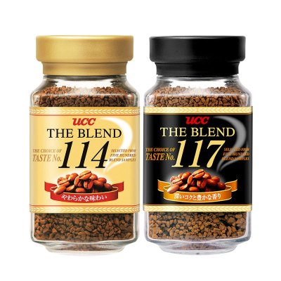 日本进口UCC悠诗诗117+114速溶咖啡黑咖啡瓶装90g